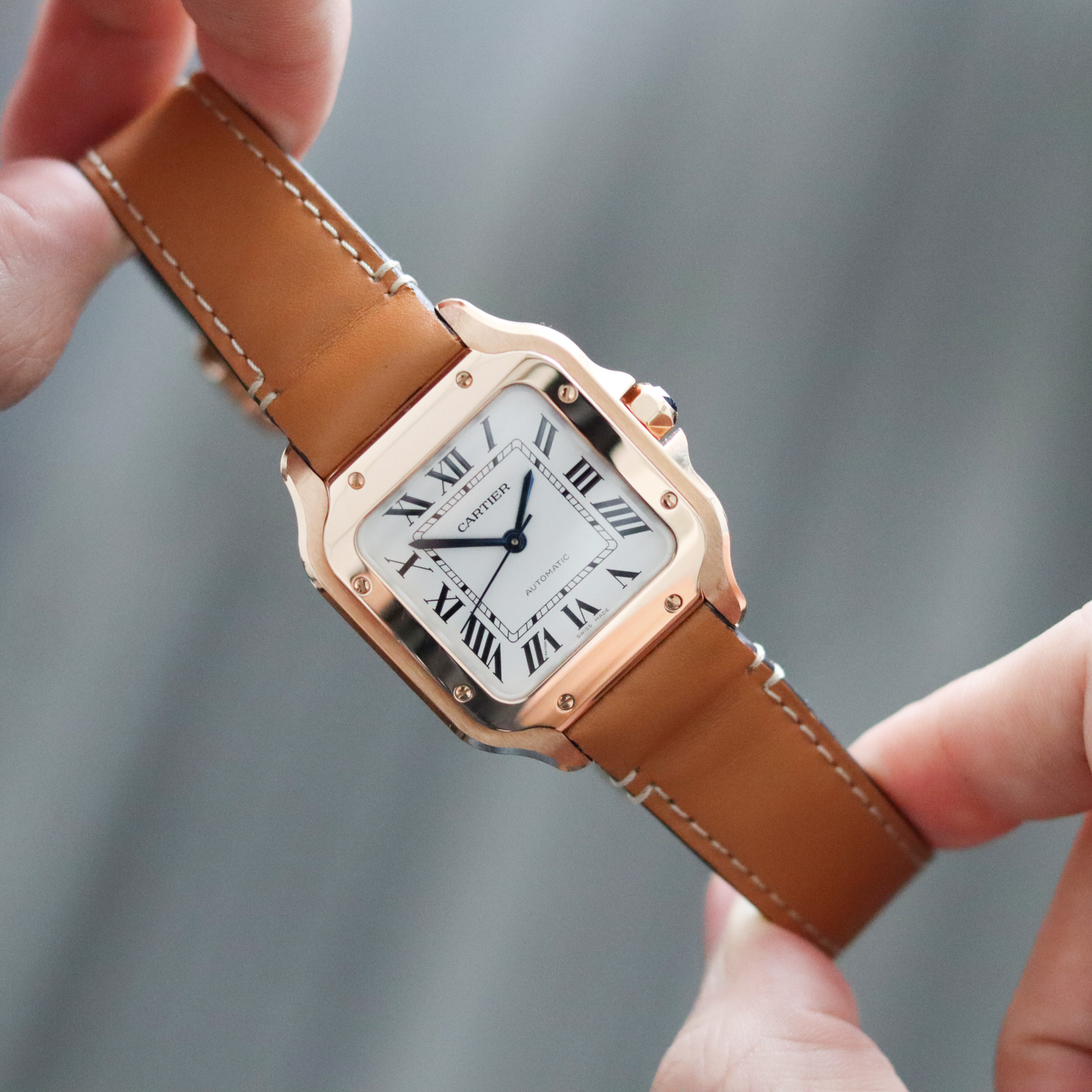  Cartier Santos de Cartier Medium 18 k Rose Gold
