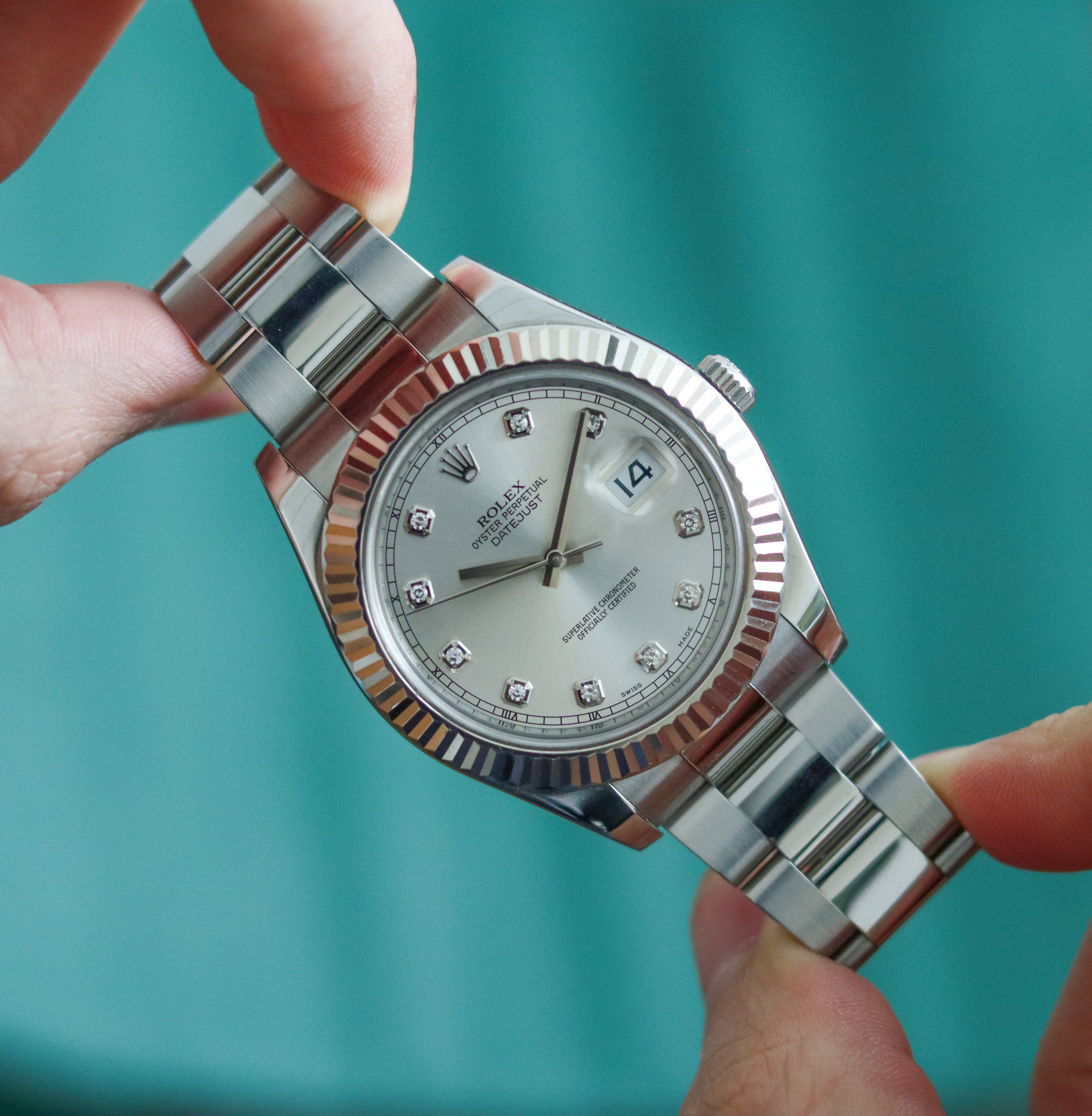 Rolex Datejust 41 Diamonds 2015 Fullset